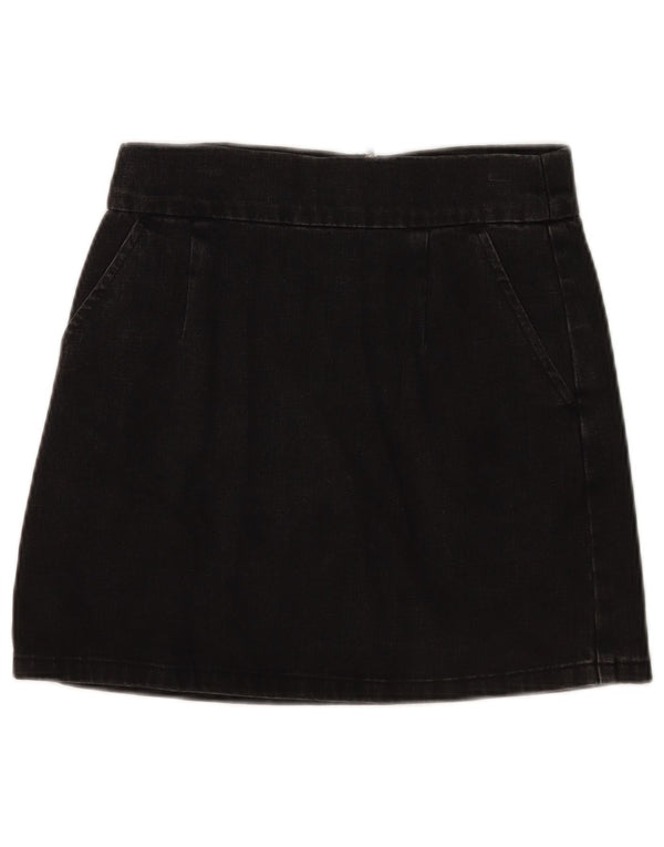 Topshop Womens Mini Denim Skirt W28 Medium Black Cotton