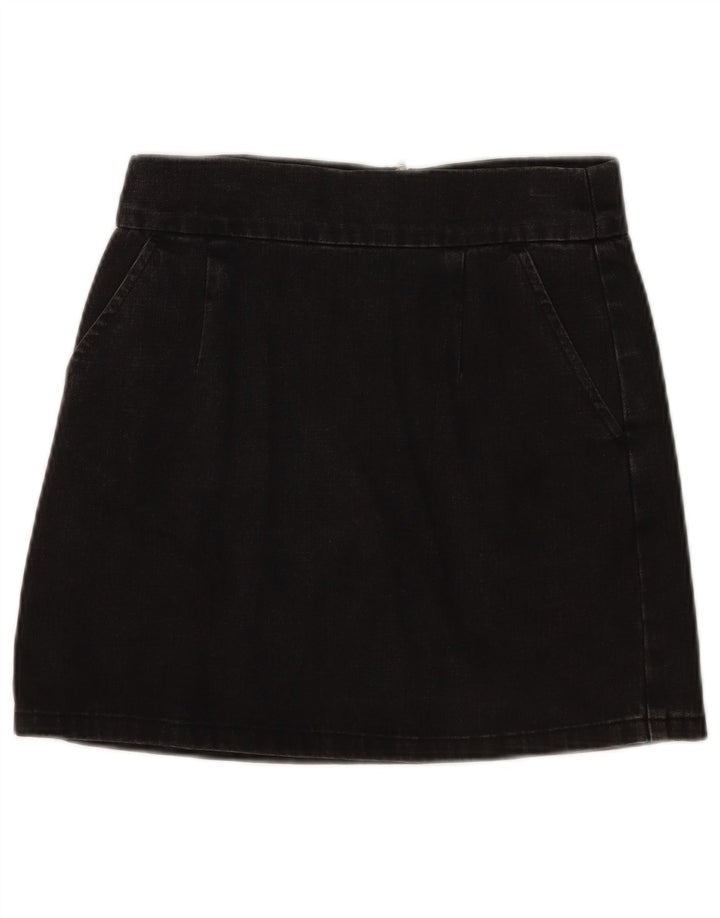 Topshop Dame Mini Denim Nederdel W28 Medium Sort Bomuld