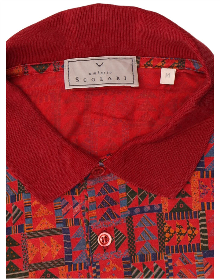 Scolari Herre poloshirt Medium Rød Geometrisk