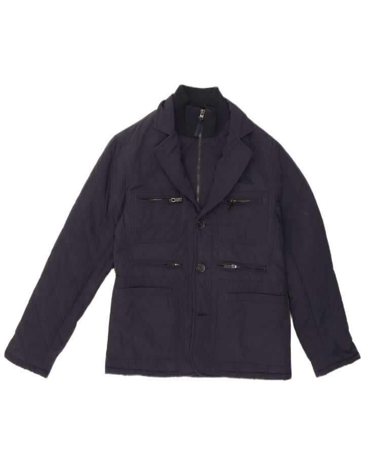 Kappa Herre quiltet jakke UK 34 XS Navy Blue Polyester