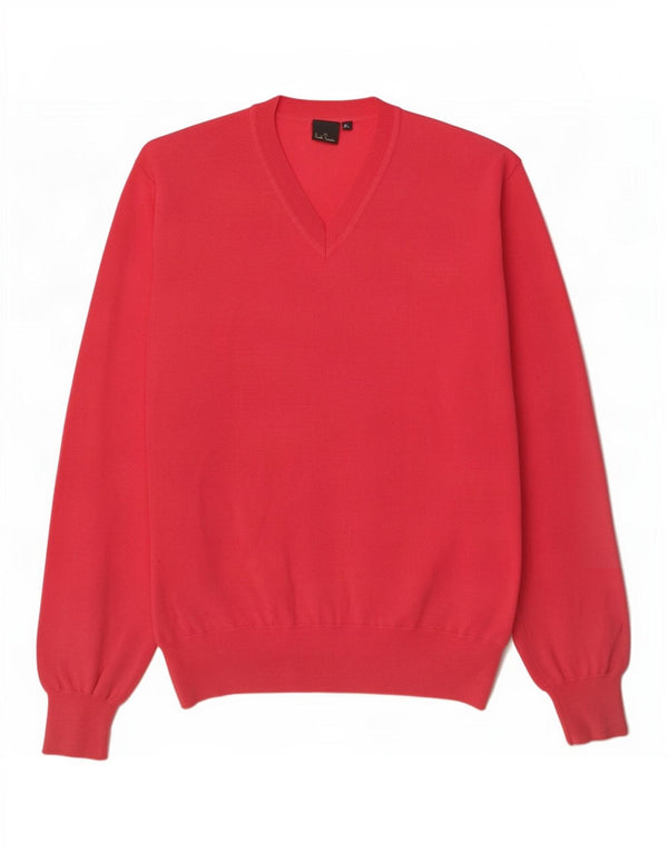 Paul Smith Herre V-hals sweater XL rød uld