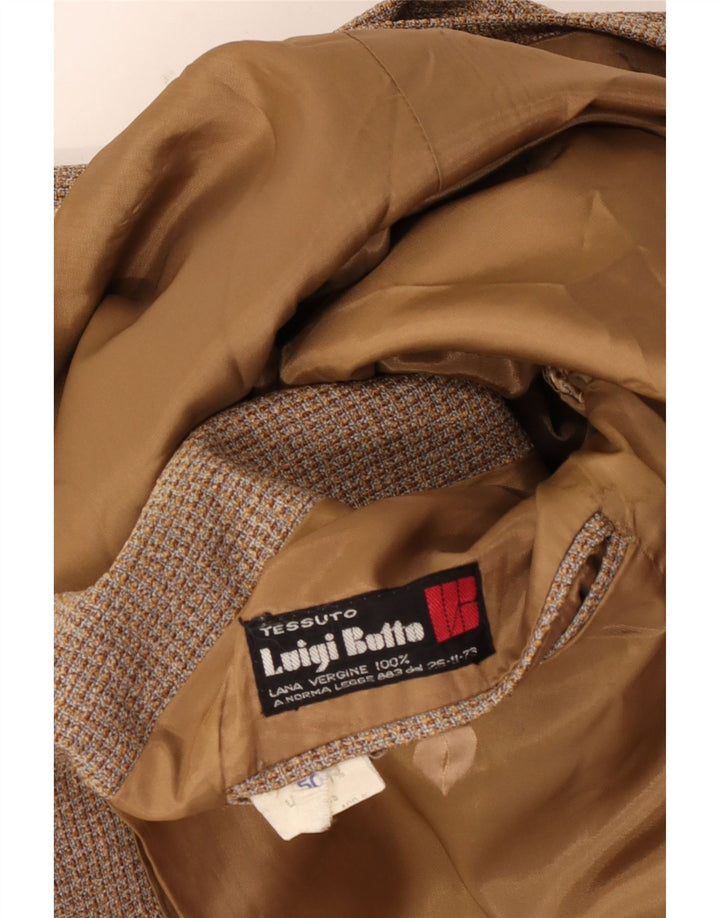 Luigi Botto Herre dobbeltradet blazerjakke IT 50 Stor brun uld
