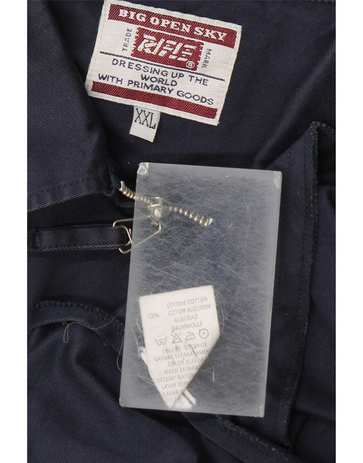 Rifle Herre Bomber Jacket UK 42 2XL Navy Blue Cotton