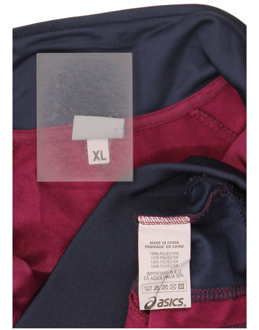 Asics træningsdragt topjakke til kvinder UK 18 XL Burgundy Colourblock Polyester