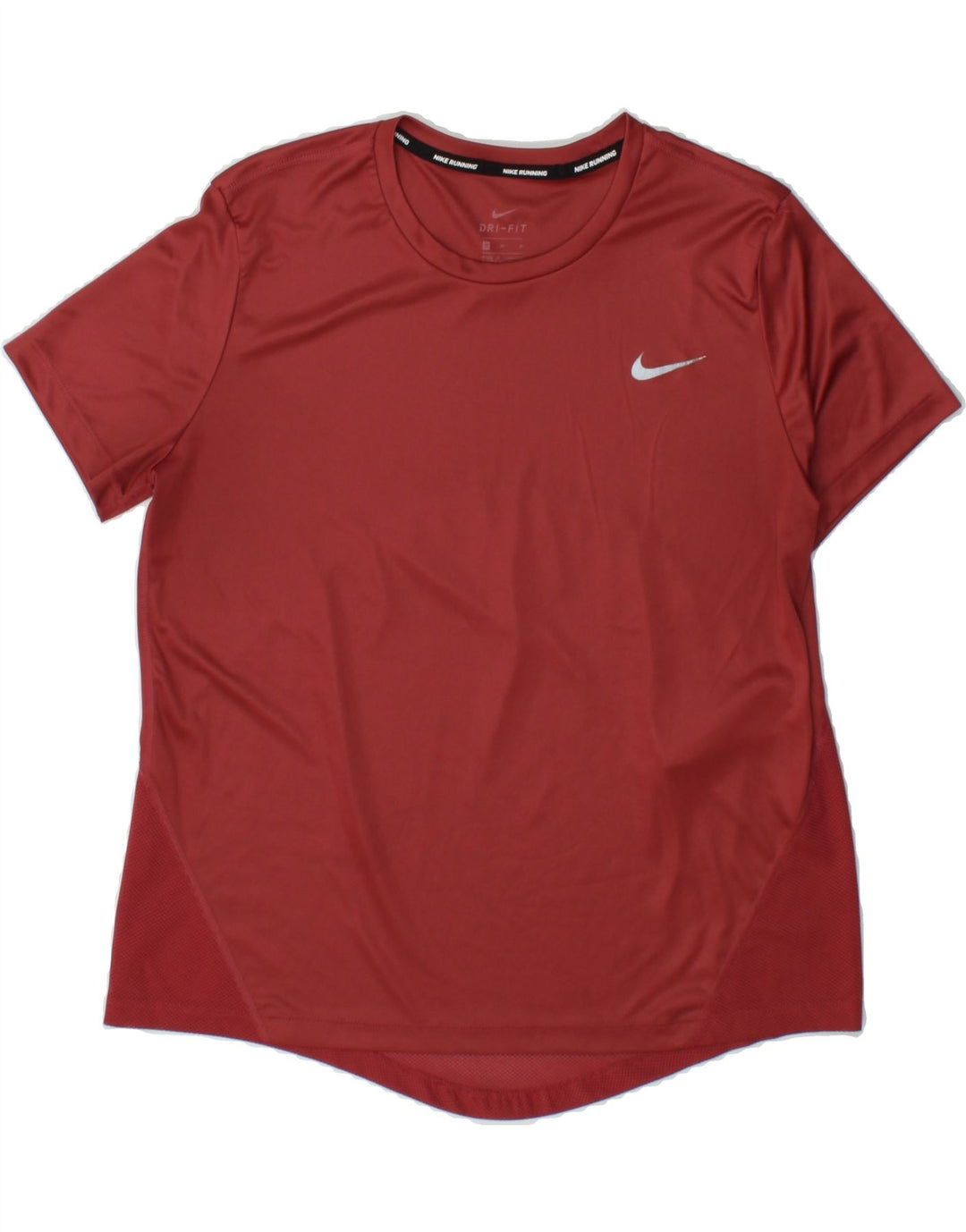NIKE Womens Dri Fit T-Shirt Top UK 14 Medium Maroon Polyester Vintage Nike and Second-Hand Nike from Messina Hembry 