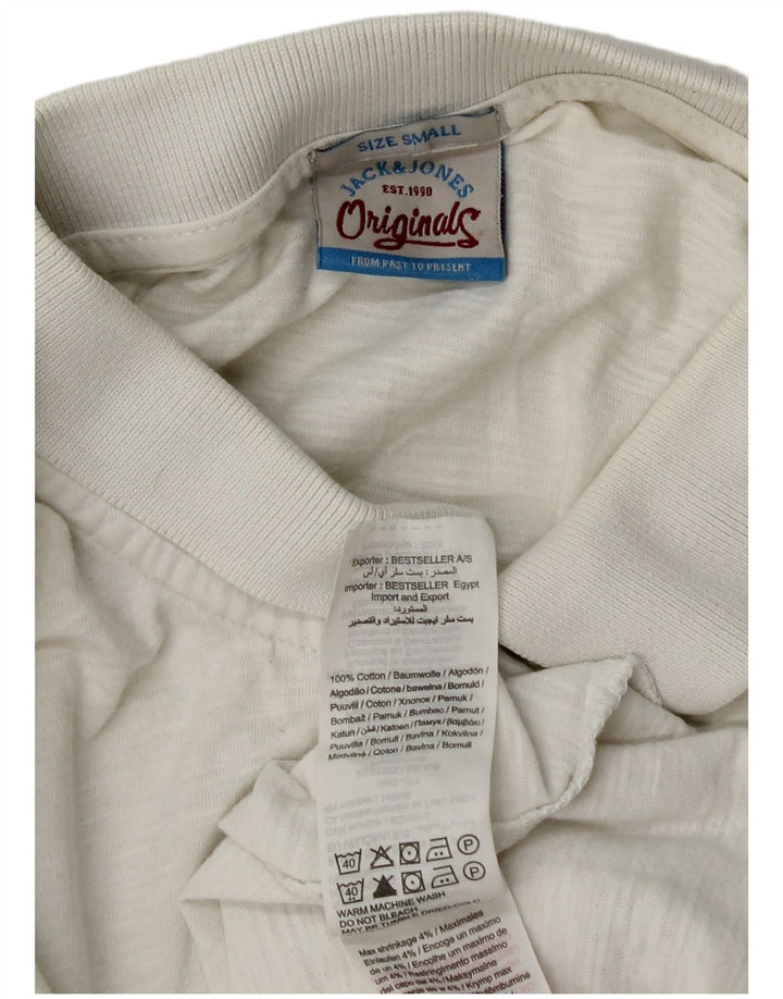 Jack & Jones herre poloskjorte lille hvid bomuld