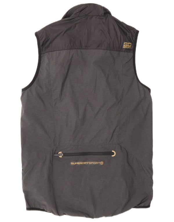 Superdry Mens Gilet UK 38 Medium Grey Colourblock Nylon