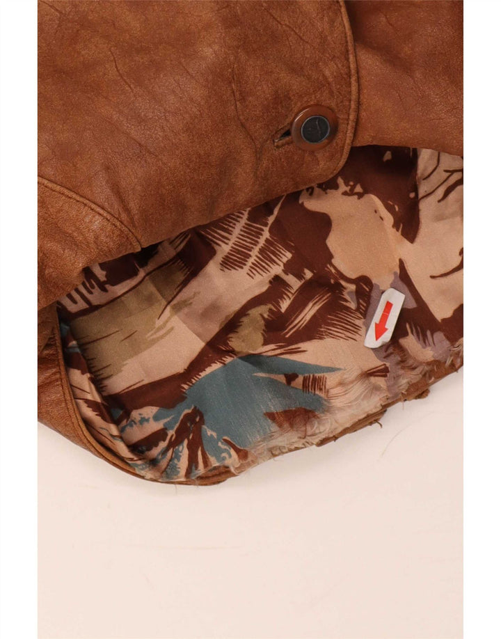 Vintage Dame Læderjakke EU 38 Medium Beige