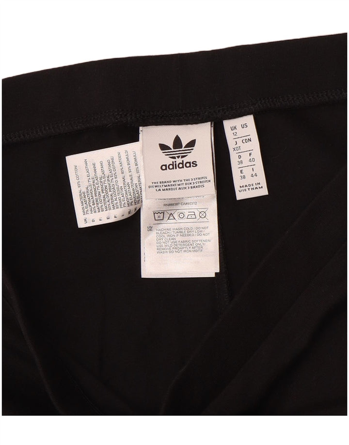 Adidas Dame Leggings UK 12 Medium Sort Bomuld