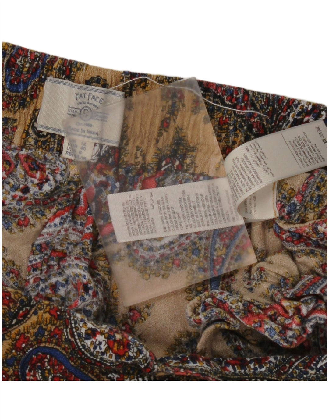 FAT FACE Damebukser med høj talje UK 12 Medium W30 L27 Flerfarvet