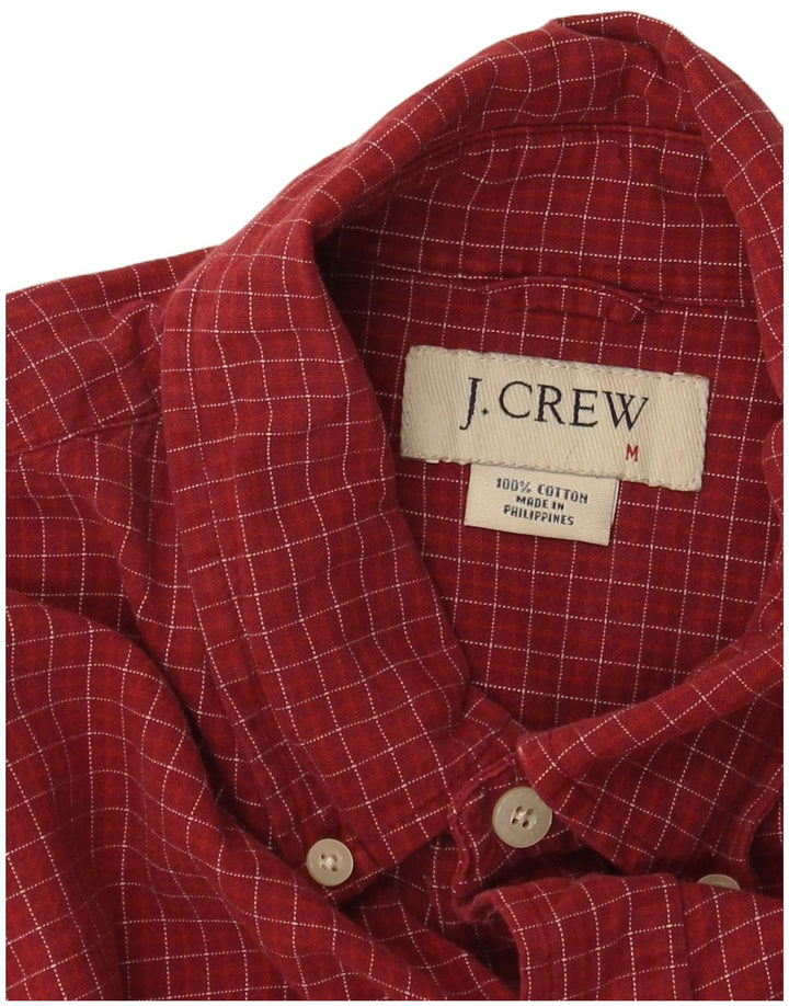 J. CREW Flanelskjorte til mænd Medium Bourgogne ternet bomuld