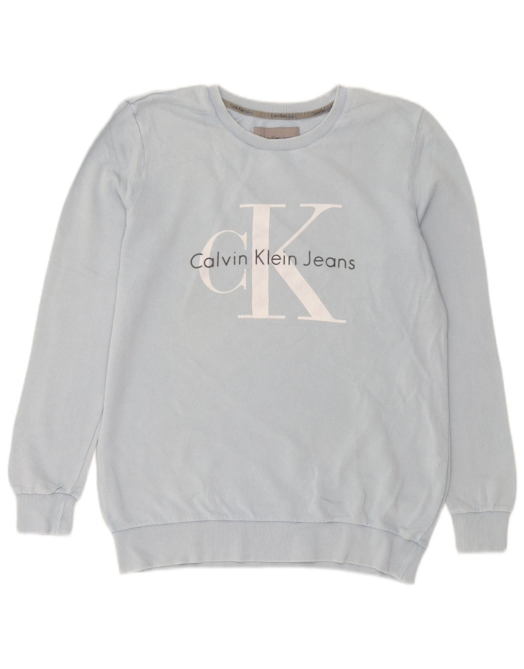 Calvin Klein Jeans Herre Grafisk Sweatshirt Jumper Lille Blå Bomuld