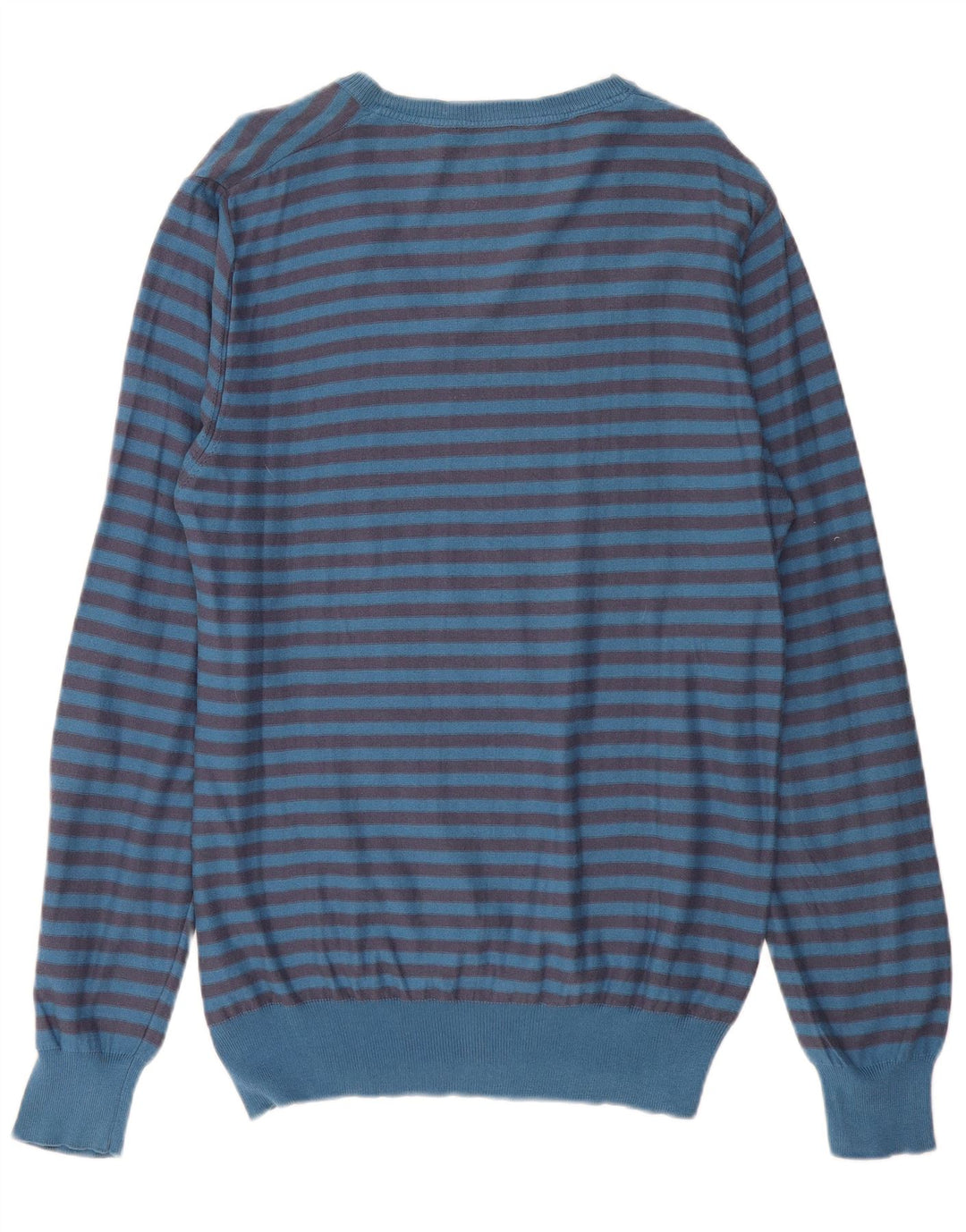 LEVI'S Herre V-hals sweater XL blå stribet bomuld