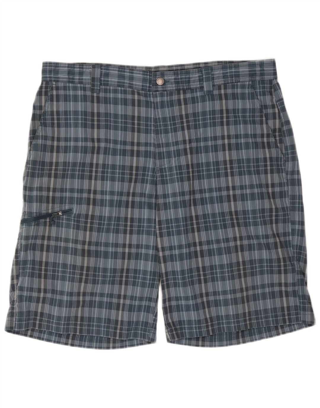 Columbia Herre Cargo Shorts W40 XL blå ternet polyester