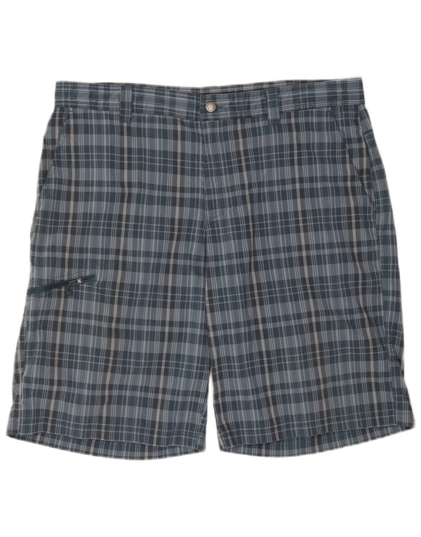 Columbia Herre Cargo Shorts W40 XL blå ternet polyester
