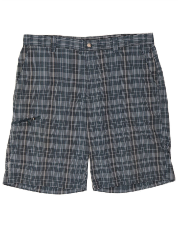 Columbia Herre Cargo Shorts W40 XL blå ternet polyester