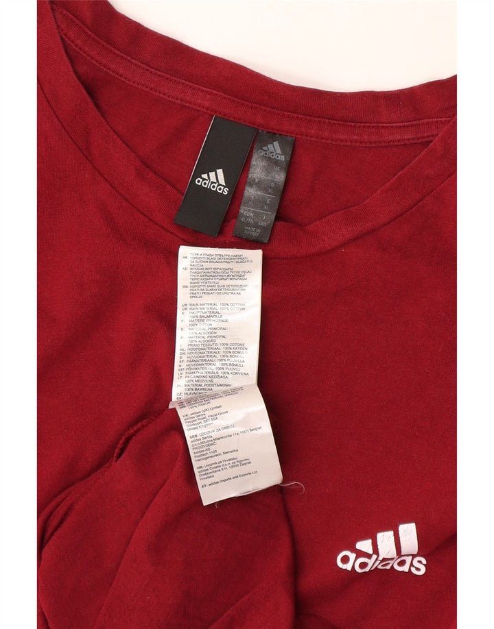 Adidas Herre T-Shirt Top XL Rød Bomuld