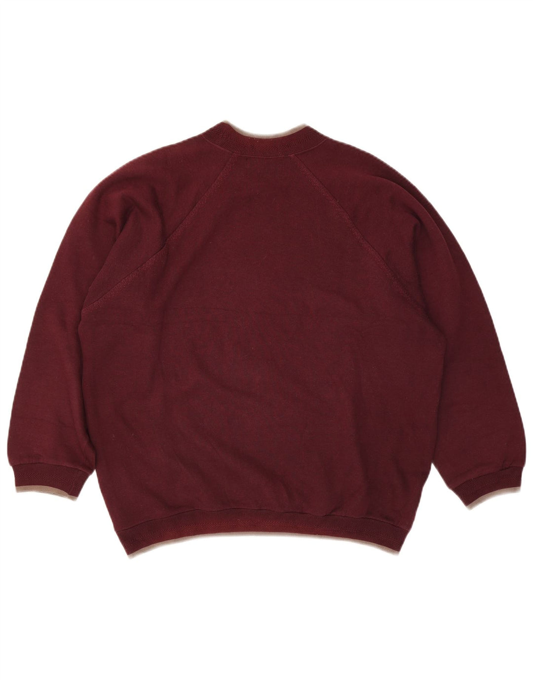 Vintage Herre Grafisk Sweatshirt Jumper Stor Bourgogne Bomuld