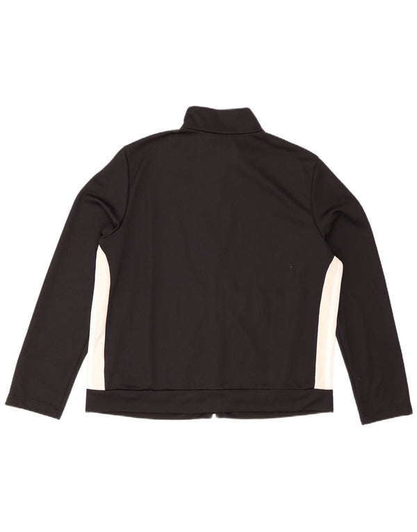 Adidas træningsdragt topjakke til kvinder UK 24/26 2XL Sort Colourblock Polyester