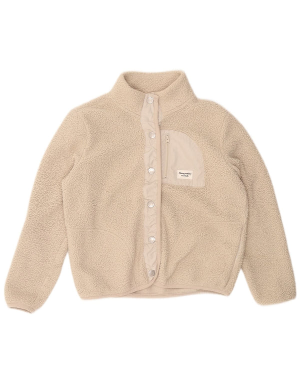 ABERCROMBIE & FITCH Fleecejakke til piger 13-14 år Beige polyester