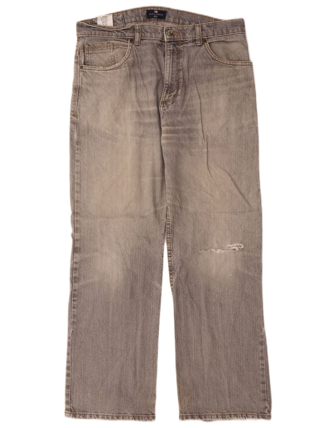 Marks & Spencer Herre Blue Harbor Straight Jeans W34 L29 Grå Bomuld