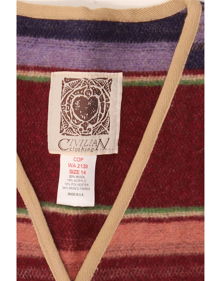 CIVILIAN Dame Oversized Cardigan Sweater UK 14 Large Flerfarvet