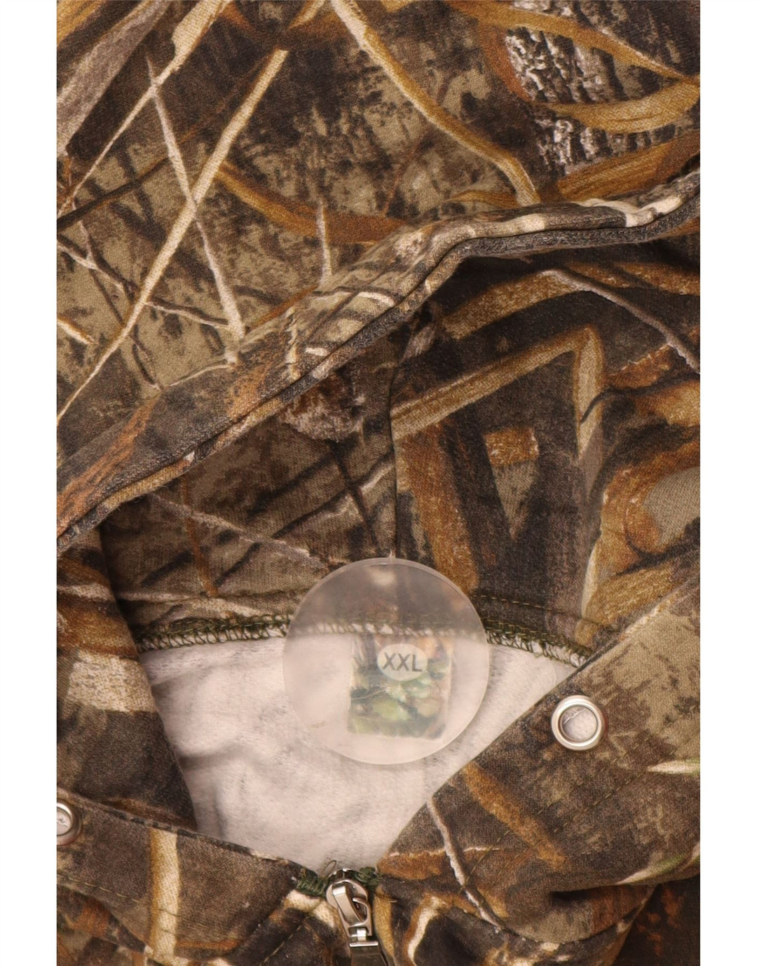 VINTAGE Hættetrøje med lynlås til mænd 2XL Brun Camouflage Polyester