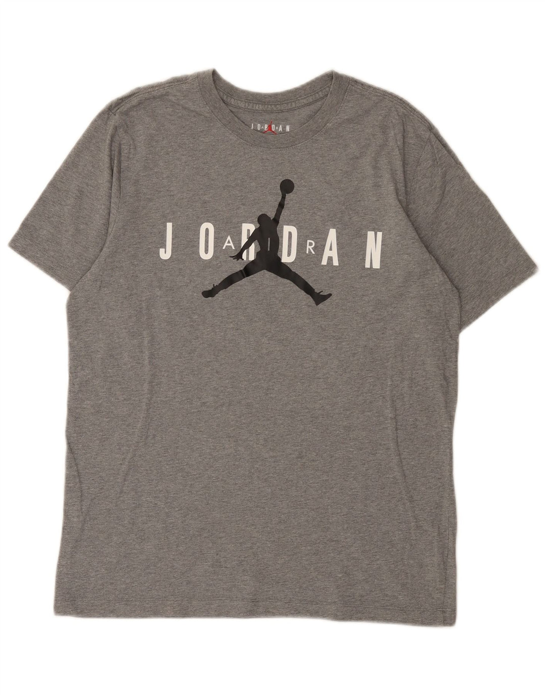 Jordan Herre grafisk T-shirt top mellemgrå flækket bomuld