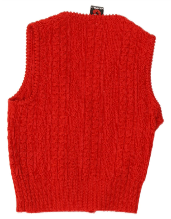 Giesswein Womens Crop Ærmeløs cardigantrøje EU 40 Medium Rød Uld