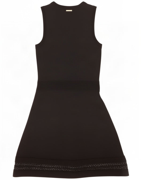 Michael Kors Womens Sleeveless A-Line Dress UK 12 Medium Black Viscose