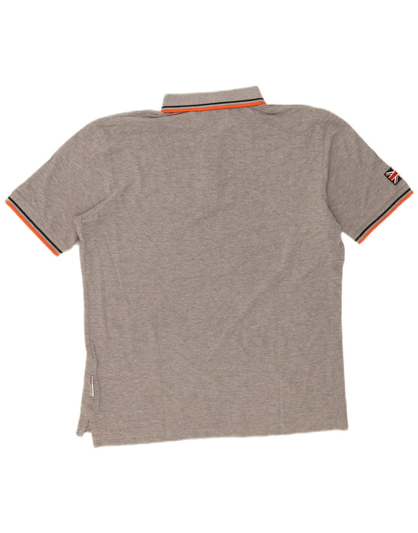 Admiral herre polo shirt 3XL grå stribet bomuld