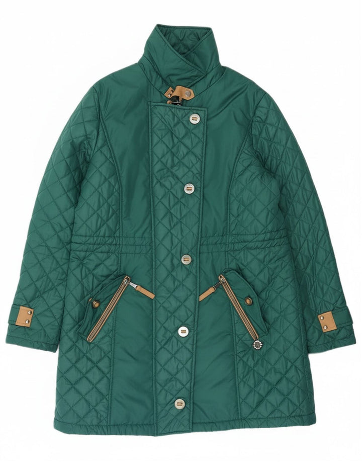 Paco Boutique Dame Quiltet Windbreaker Coat UK 16 Large Green Polyester
