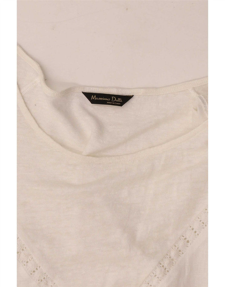 Massimo Dutti Dame Bluse Top UK 12 Medium White