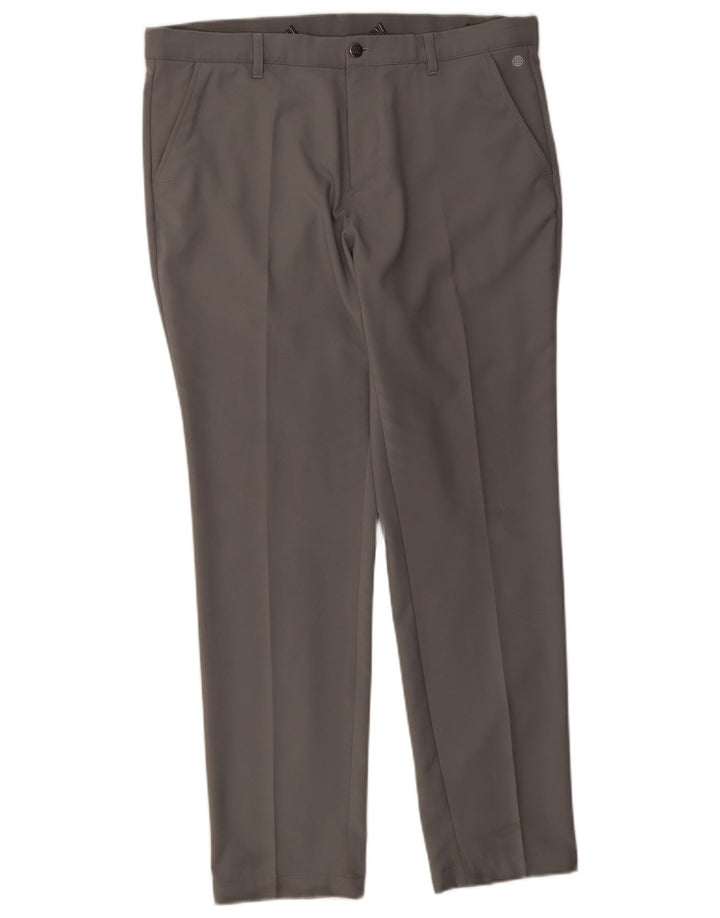 Adidas Herre Slim Chino Bukser W36 L32 Grå Polyester