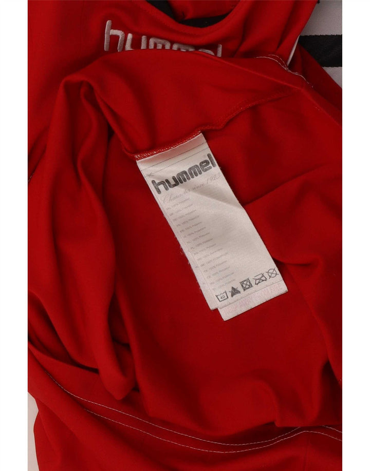 Hummel Herre grafisk T-shirt Top Lille Rød Colourblock Polyester