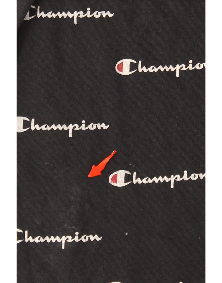 CHAMPION Herre Reverse Weave Grafisk T-Shirt Top XL Sort