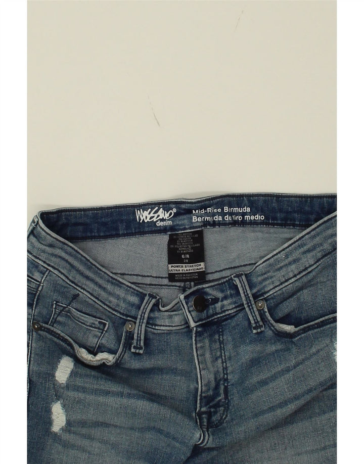 MOSSIMO Womens Distressed Mid Rise Denim Shorts US 6 Medium W28  Blue Vintage Mossimo and Second-Hand Mossimo from Messina Hembry 