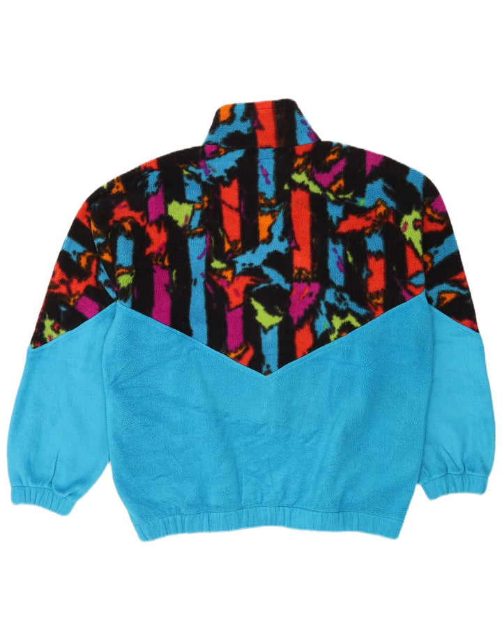 Malden Herre Fleecejakke UK 40 Stor Blå Geometrisk Polyester Retro