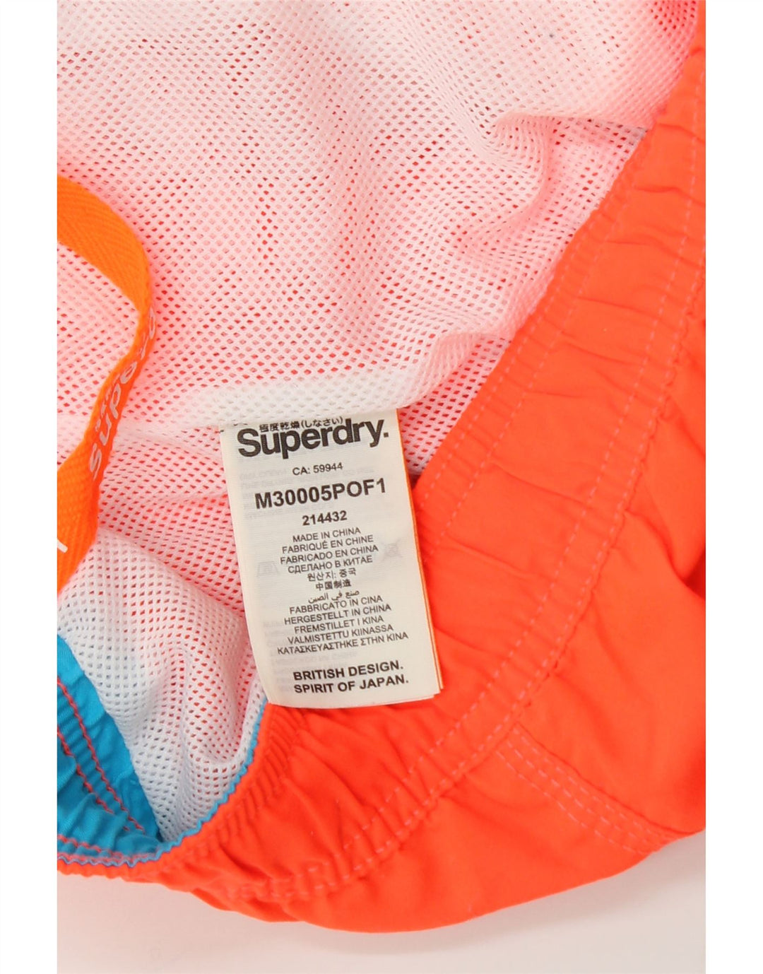 SUPERDRY Grafiske svømmeshorts til mænd, store orange polyester