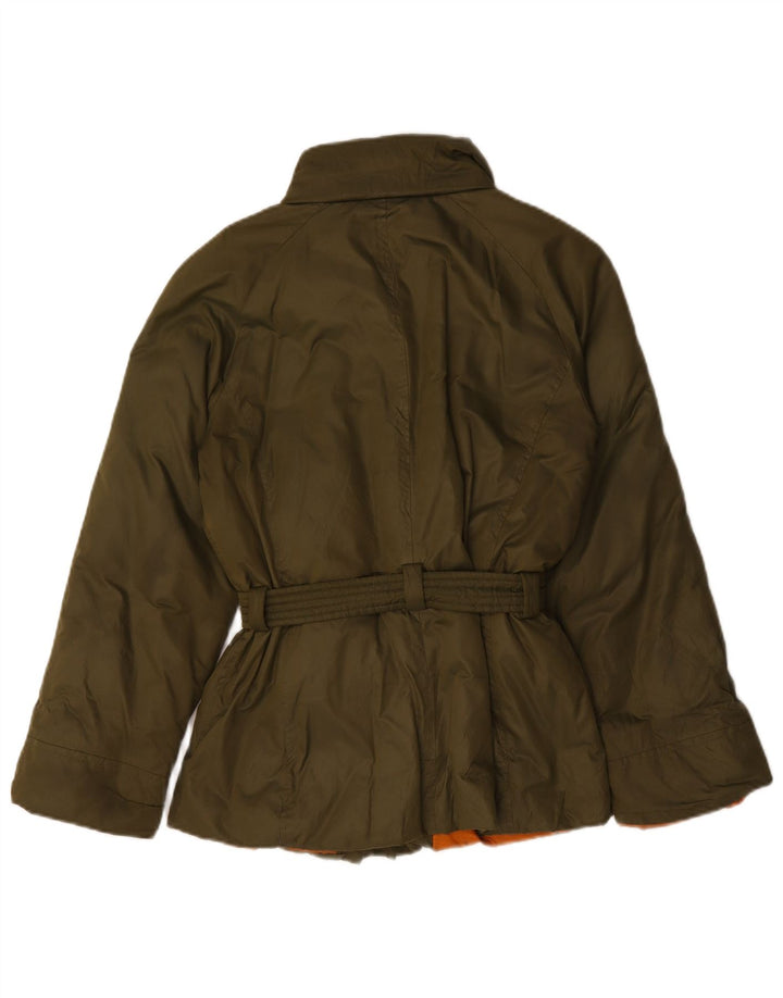 Max Mara Dame Weekend Polstret Jakke UK 14 Medium Khaki Polyester