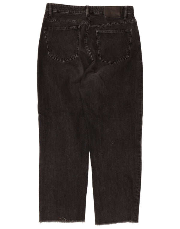 Zara Womens Crop Straight Jeans EU 42 Large W32 L25 Black Bomuld