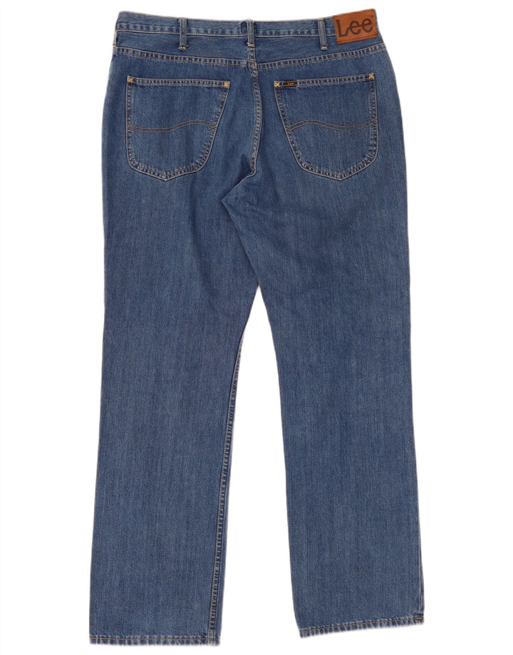 Lee Mens Brooklyn Straight Jeans W38 L32 Blå Bomuld