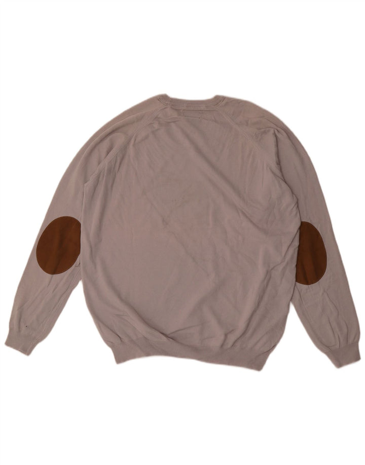 Zara Herre sweater med rund hals XL Grå bomuld