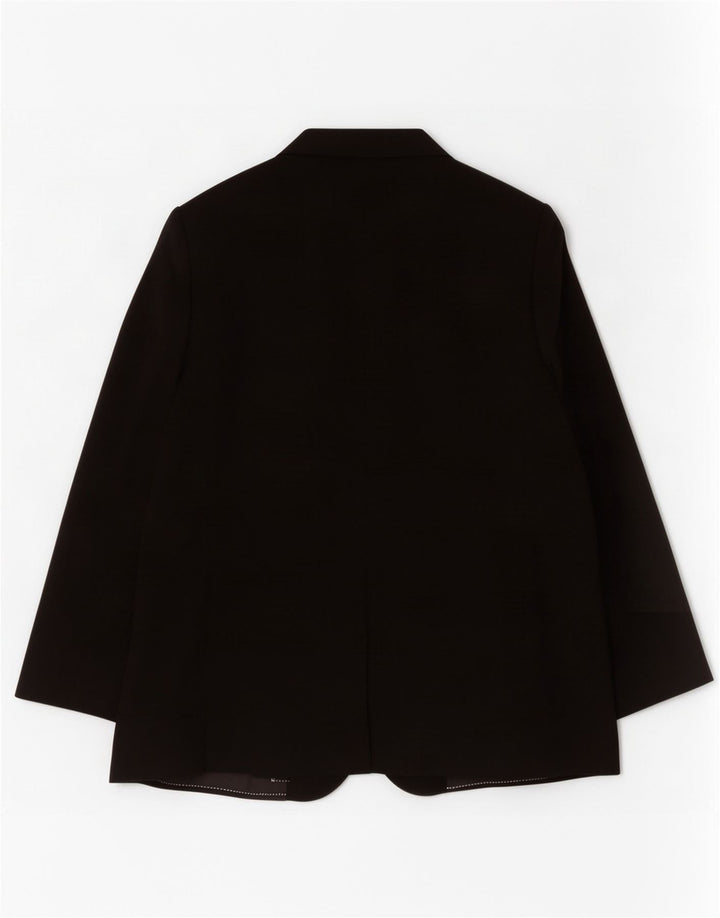 Marks & Spencer Dame 1 Knap Blazer Jacket UK 18 XL Sort Polyester