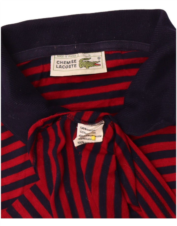 Lacoste herre poloshirt størrelse 4 Medium rødstribet bomuld