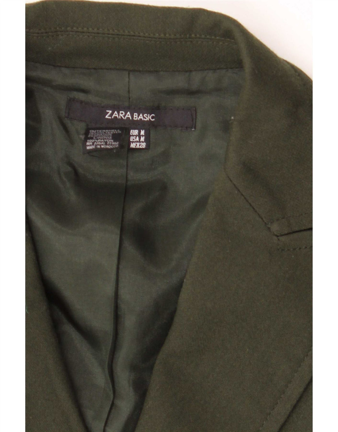 Zara Dame 2 Button Blazer Jacket UK 12 Medium Khaki Polyester