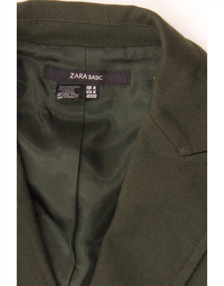 Zara Dame 2 Button Blazer Jacket UK 12 Medium Khaki Polyester