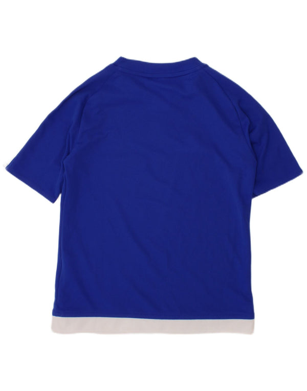 ADIDAS Boys Climalite T-Shirt Top 7-8 år Blå Colourblock