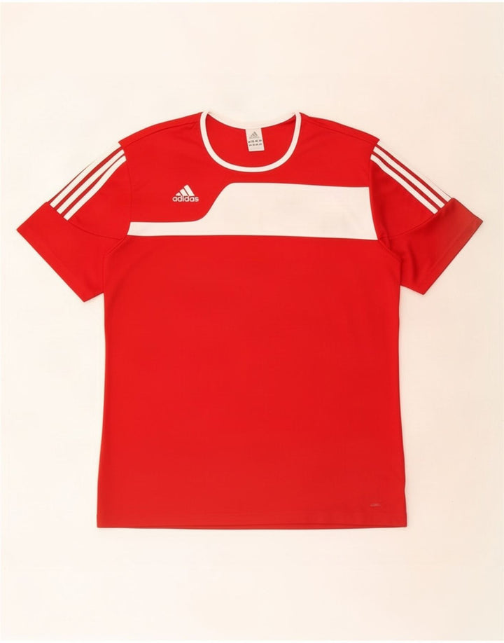 Adidas Herre Climalite T-Shirt Top XL Rød Colourblock Polyester