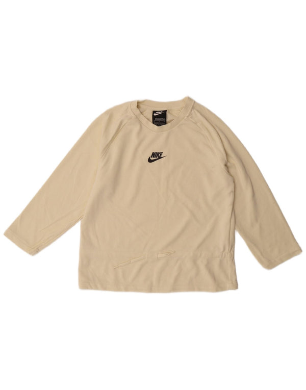 Nike Girl Sweatshirt Jumper 13-14 år XL Off White Bomuld